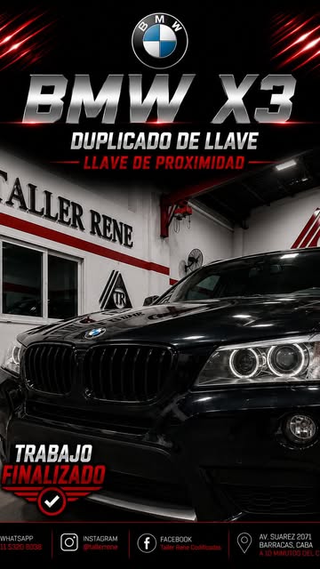 BMW X3 con duplicado de llave de proximidad, trabajo finalizado en Taller René