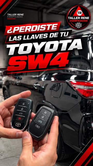 Llaves de una Toyota SW4 en manos de un técnico de Taller René